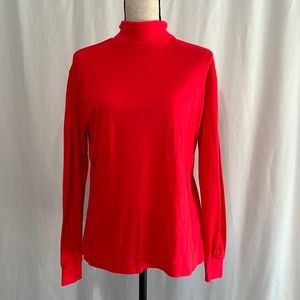 Obermeyer Ladies Red Long Sleeve Turtle Neck Size Medium 100% Acrylic